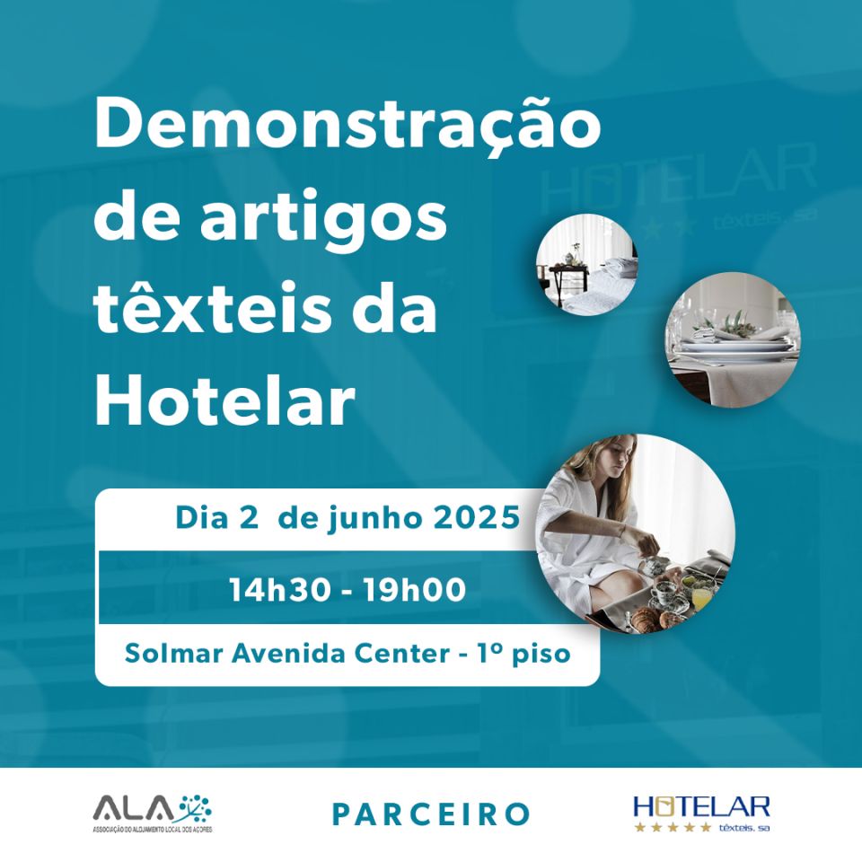 Demonstração de artigos têxteis da Hotelar